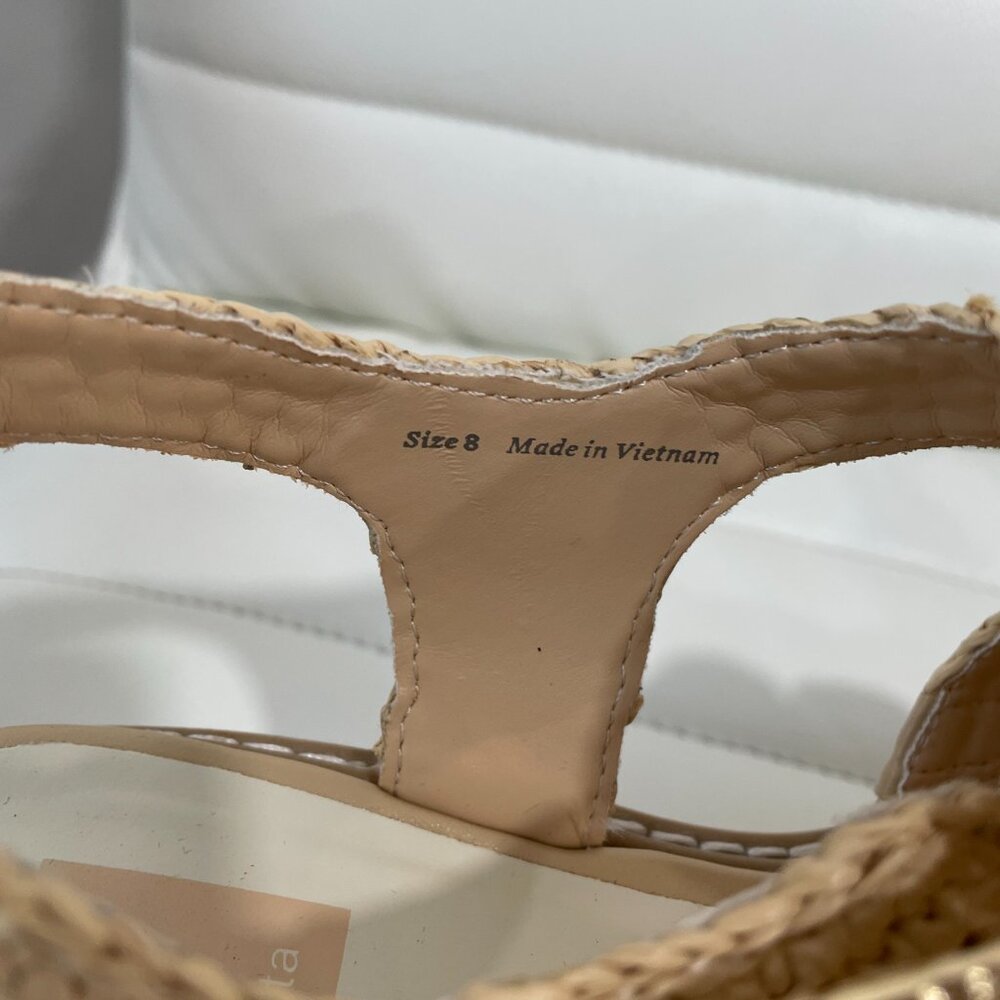 Dolce Vita Size 8 • Beige Raffia Platform Sandals Ankle Strap Boho Summer - Picture 4 of 9